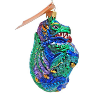 Asian Treasures Chimera Dragon Halloween Fantasy Christmas Tree Glass Ornament
